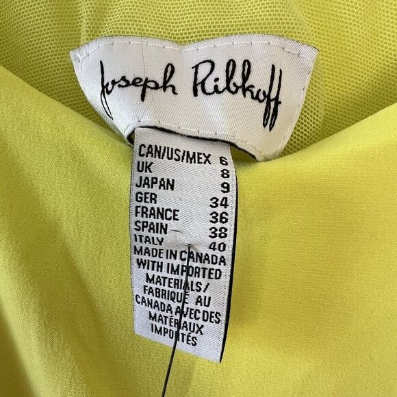 NEW Joseph Ribkoff Yellow Zest Ruched Long Sleeve Dress - Picture 10 of 12